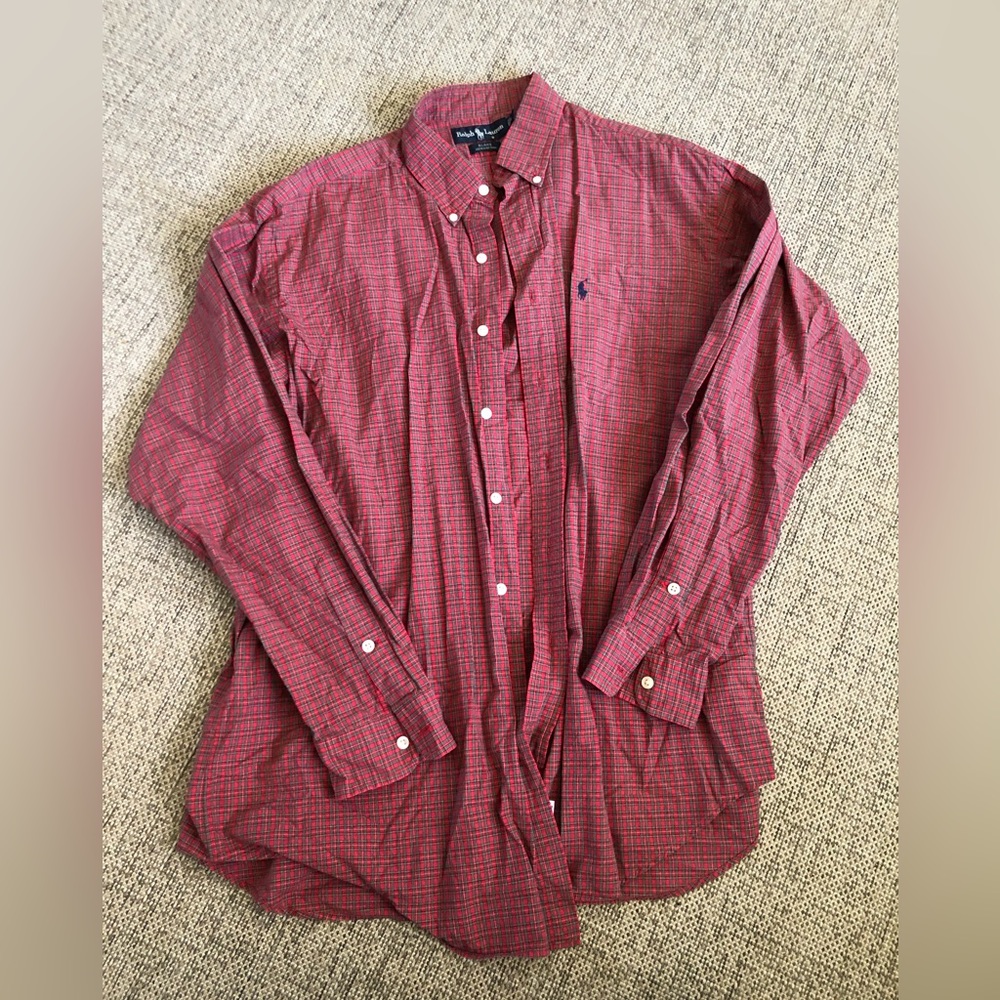 COPY - Polo Ralph Lauren Men's Large Shirt L/S Blake Cotton Plaid Button Up